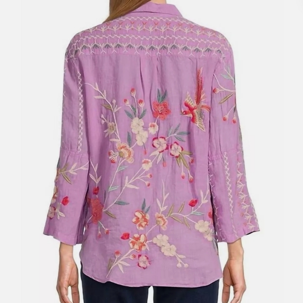 Johnny Was Workshop Kimono Sleeve Blouse - Picture 2 of 9